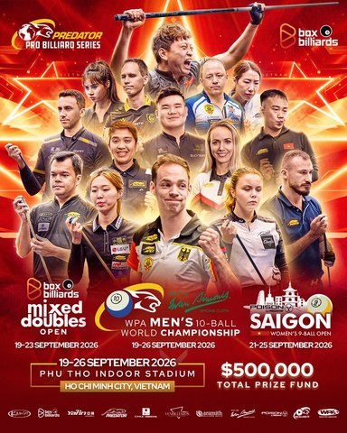 View full size Predator Pro Billiard Series Announces Three Major International Events in Ho Chi Minh City