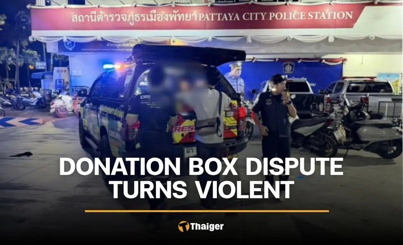 View full size Pattaya man says he was beaten after confronting alleged donation-box thief